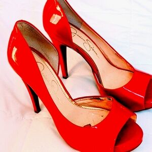 Jessica Simpson Red High Heel Pumps NEW Size 8 Women's